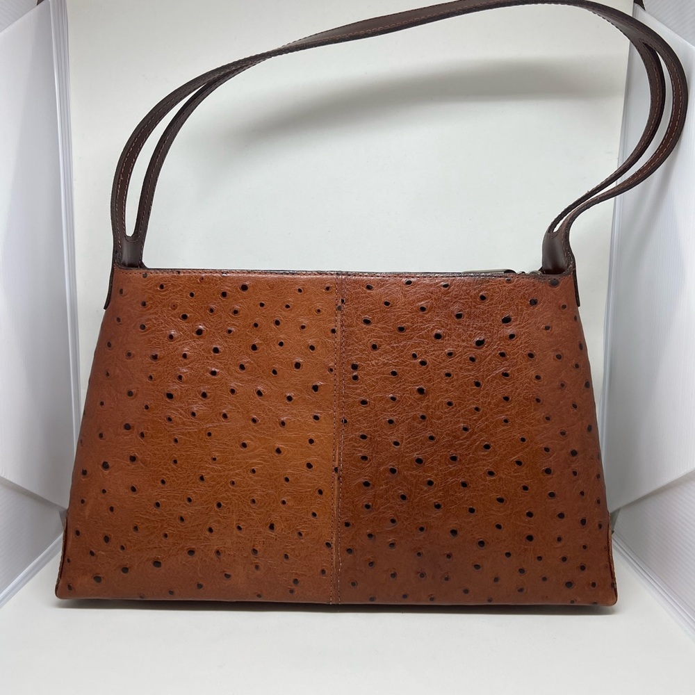 Carla Mancini Ostrich Style Leather Handbag